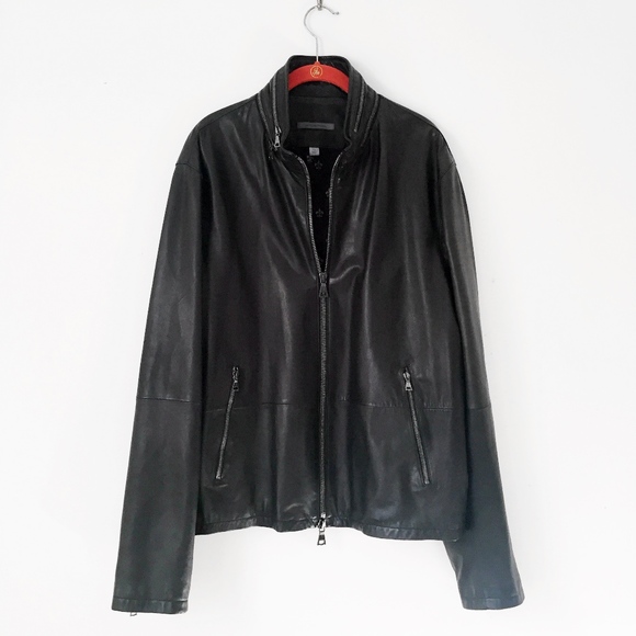 JOHN VARVATOS TOM BRADY black leather jacket 56 XL - Picture 3 of 8